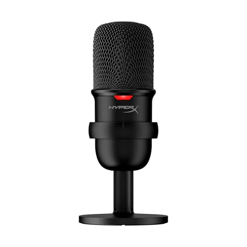 HyperX SoloCast – USB Condenser Gaming Microphone, for PC, PS4, PS5 and Mac, Tap-to-Mute Sensor, Cardioid Polar Pattern, great for Streaming, Podcasts, Twitch, YouTube, Discord,Black - size: SoloCast