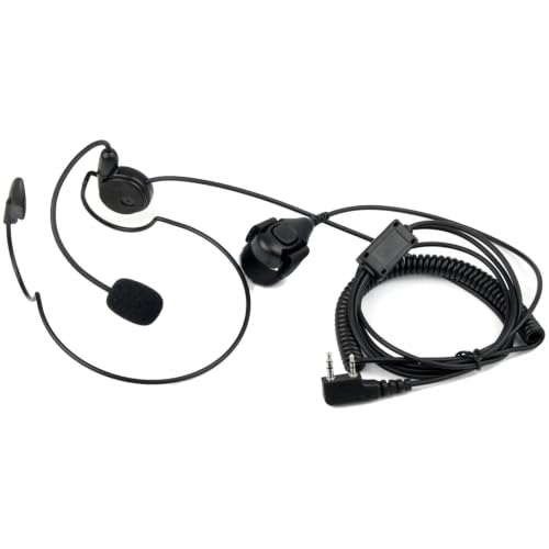 Retevis Behind Head Walkie Talkie Headset, for RT22/RT68/RT21/H777/RT68H | with Boom Mic, Compatible with Pxton, Baofeng, Kenwood Walkie Talkie, Two Way Radio Headset with Finger PTT(1 Pack)