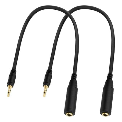 6.35mm 1/4 to 3.5mm TRS Headphone Extension Cable Audio Adapter 30cm | 1/4 Inch Female to 1/8 3.5mm Male,Stereo,for Headsets Amplifiers Guitar Speakers 2pcs
