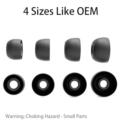 8 Pairs Replacement Earbud Tips Compatible with TOZO A1/Crystal Pods/T12/NC9/T20/NC3/T10/T6/Golden X1 Wireless Earbuds, Silicone Ear Tips, Fits in Case, XS/S/M/L, with 3-in-1 Cleaner Kit
