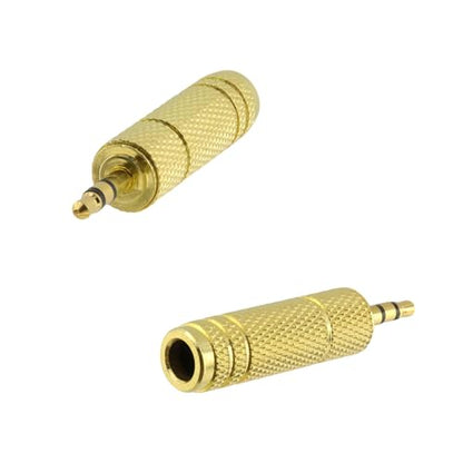 Headphone Adapter 3.5 mm (1/8 inch) Male to 6.35 mm (1/4 Inch) Female Headphone Jack Plug, for Player, Headphone, Guitar Amplifier (6 Pack, Gold) - style: 3.5 mm (1/8 inch) Male to 6.35 mm (1/4 Inch) Female