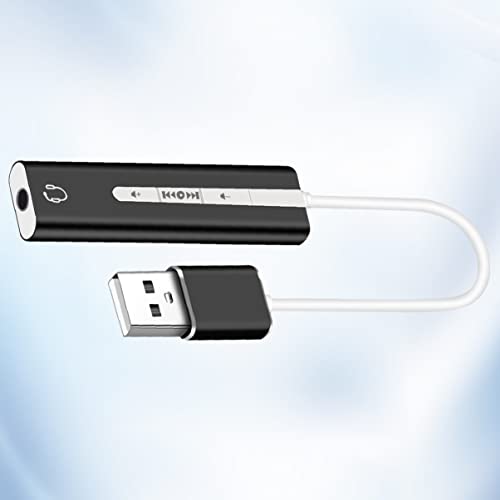 Hemoton 2pcs USB External Sound Card Surround Sound for Microphone and Earphone Volume for Computer Use Black