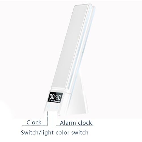 AYI Multi-Functional Wireless Charging Lamp with LED Display, Alarm Clock, 3 Color Light Modes, Foldable & Portable, 15W Fast Wireless Charger Stand for Smartphones, Smartwatches, Earbuds, N61 White. - color: Wireless Charger Table Lamp N61 White