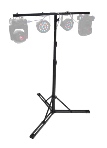Rockville RLS5 11.5 Ft Metal Lighting T-Bar Stand, Flat-Base Legs | Air Assist Lowering, Detachable Folding 4 Ft T-Bar, Travel Bag, 35MM Pole, M10 Thread, 140 lb Load - size: 11.5ft with T-Bar