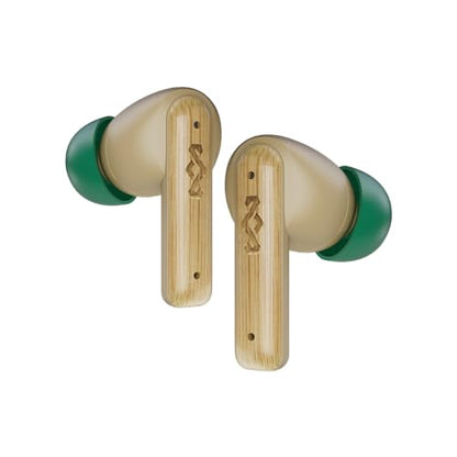 House of Marley Little Bird True Wireless Earbuds, Touch Controls, Built-in Mic, 24 Hours Playtime with Case, USB-C Quick Charge, Sustainable Materials, Movie and Gaming Mode, Cream | Earphones with integrated microphone, 24 hours of battery life, In-ear