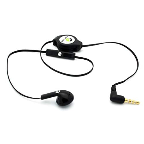 Retractable Mono Earphone for Galaxy A14 5G - Headphone 3.5mm w Mic Headset Handsfree Earbud A7R Compatible with Samsung Galaxy A14 5G