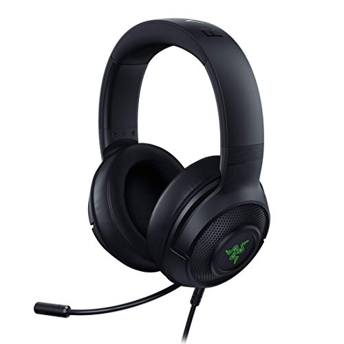 Razer Kraken X USB Ultralight Gaming Headset: 7.1 Surround Sound - Lightweight Frame- for PC - Classic Black + Base Station V2 Chroma