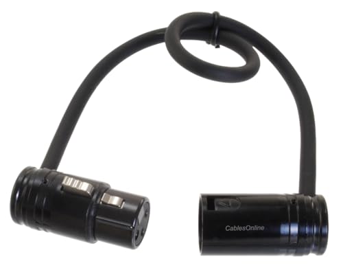 CablesOnline, 1ft. Low-Profile Slim Right-Angle 3-Pin XLR Male to Female Adjustable-Angle Microphone Cable, X3-0001