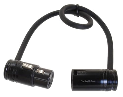 CablesOnline, 1ft. Low-Profile Slim Right-Angle 3-Pin XLR Male to Female Adjustable-Angle Microphone Cable, X3-0001