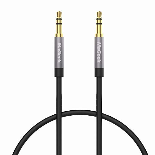 MaGeek 3.5mm Audio Aux Cord, Male to Male Auxiliary Audio Cable Compatible with Beats Headphones, iPhone, iPod, iPad, Car Audio, or Any Audio Device with 3.5mm Aux Port (Black) (1-Pack_1.6ft) - size: 1-Pack, 1.6 ft