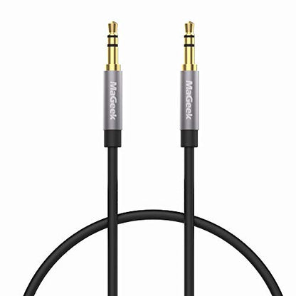MaGeek 3.5mm Audio Aux Cord, Male to Male Auxiliary Audio Cable Compatible with Beats Headphones, iPhone, iPod, iPad, Car Audio, or Any Audio Device with 3.5mm Aux Port (Black) (1-Pack_1.6ft) - size: 1-Pack, 1.6 ft