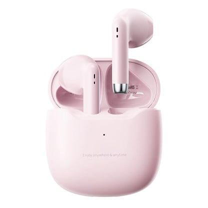 Xmenha True Wireless Earbuds Bluetooth 5.3 with Microphone for Working Out Noise Canceling Blue Tooth Ear Buds Deep Bass TWS Wireless Earphones with Charging Case in Ear Headphone for iPhone Android - color: Pink