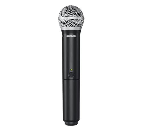 Shure BLX288/PG58 Dual Wireless Vocal System - J11 Band | 14-hour battery and 300 ft UHF range with two PG58 handheld vocal mics and dual-channel receiver for live vocals - style: J11 Band (596-616 MHz)