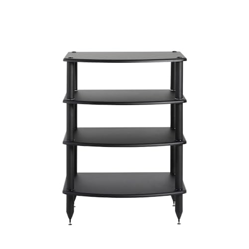 Pangea Audio Vulcan Four Shelf Audio Rack, Media Stand, and Components Cabinet 4 Shelf Black - color: 4 Shelf Black