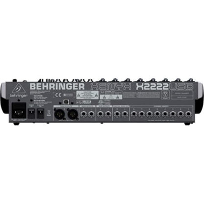 Behringer XENYX X2222USB Premium 22-Input 2/2-Bus Mixer, Bundle With 2x H&A XLR M to F Cable 25'