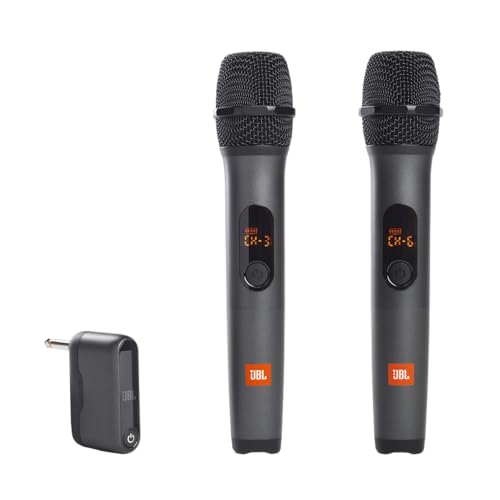 JBL PARTYBOX Stage 320 Portable Party Speaker Bundle with 2 Wireless Microphones (Black)