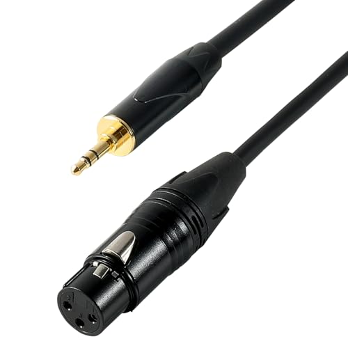 XLR Female to 1/8"(3.5mm) Male TRS Stereo Mic Cable, Audio Cable 1M (3FT) | Balanced Gold-Plated Plugs,Clear Sound, Low Noise,Tight Fit, Flexible PVC, For Amplifier, Laptop, Speaker - size: 3 Feet, style: XLR Female