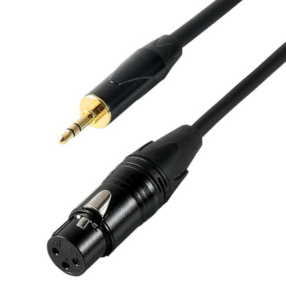 XLR Female to 1/8"(3.5mm) Male TRS Stereo Mic Cable, Audio Cable 2M (6FT) | Balanced Gold-Plated Plugs,Clear Sound, Low Noise,Tight Fit, Flexible PVC, For Amplifier, Laptop, Speaker - size: 6 Feet, style: XLR Female