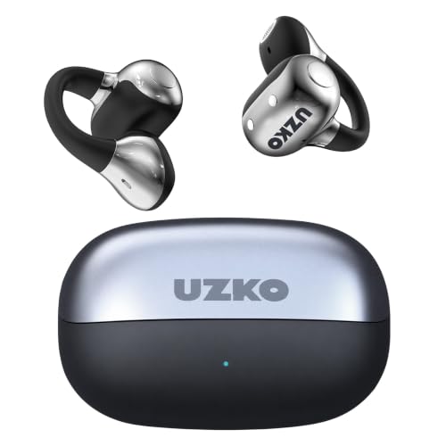 Clip-On Earbuds,Three Audio Modes,Bluetooth 6.0 Wireless Earbuds | IPX5 Waterproof,40H Playtime,Fast Charging,Lightweight Design,Comfort Fit for Small Ears,Sports and Glasses Wearers,Black