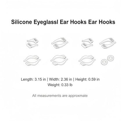 12 Pairs Silicone Eyeglass Ear Hooks, Anti-Slip Retainers for Glasses & Sunglasses, Assorted Sizes for Secure Fit During Sports and Daily Wear