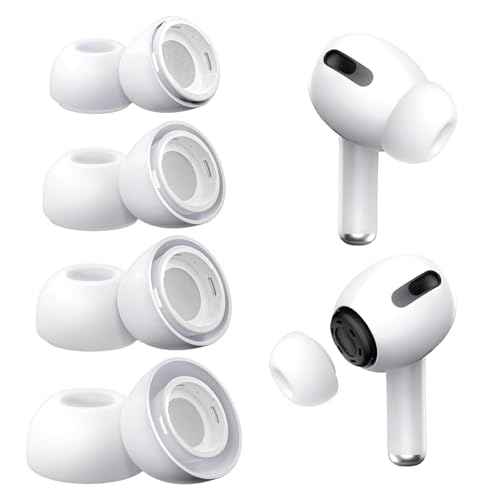 4 Pairs Replacement Ear Tips Buds for AirPods Pro 1st/2nd Gen, White - color: White