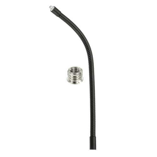 PATIKIL 12" Gooseneck, 1/4"-20 Female to Male Thread Metal Universal Hose Flexible Arm Gooseneck Tube Extension Holder with Reducing Screws for Action Camera, Phone, Microphone, Black - size: 30cm
