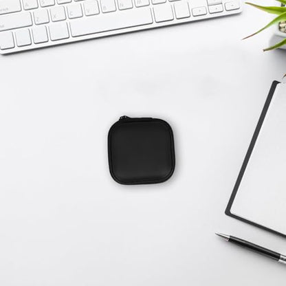 Sewroro Mini EVA Headphone Case, Portable Travel Earphone Pouch, Earbud Storage Box, USB Cable Holder, 2.95 x 2.95 x 0.98 Inches (Black) - color: Black