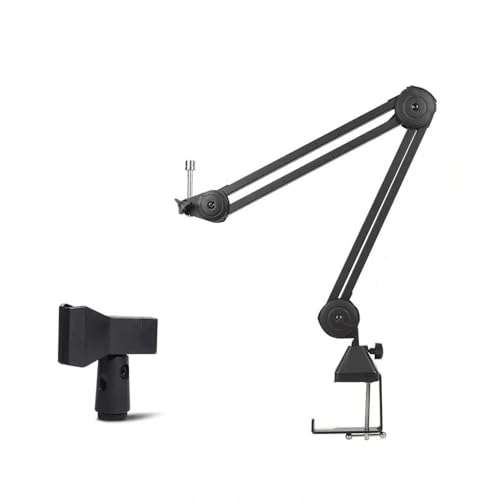 Mic Stand Desk Foldable Low Profile Mic Arm, Maximum Load 2kg Suspension Boom, Desktop Boom Microphone Stand With Universal Clip For Streaming Recording Podcast Game 360° Mic Stand ( Size : Short )