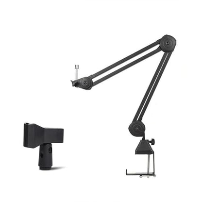 Mic Stand Desk Foldable Low Profile Mic Arm, Maximum Load 2kg Suspension Boom, Desktop Boom Microphone Stand With Universal Clip For Streaming Recording Podcast Game 360° Mic Stand ( Size : Short )