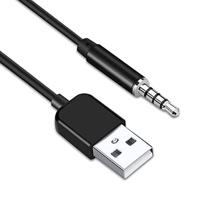 USB to 3.5mm Jack Audio Adapter, AUX Charge Cable for MP3 Player | Works with MP3 Player, Headphones and PC Speakers – Universal Adapter for Devices Without USB Port, Handy Repla