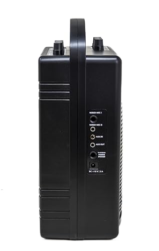 HISONIC HS120BT HL Portable PA System with Wireless Microphones and Lithium Rechargeable Battery and Car Cable Bluetooth Connected with Cell Phones and Pads Black