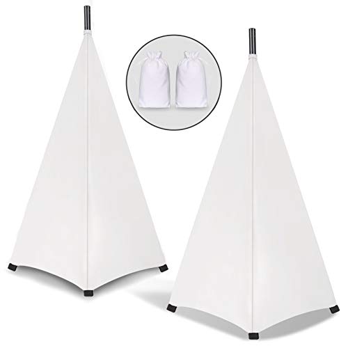 Dofilachy Speaker Stand Cover-DJ Bag with 360 Degree Cover, Speaker Tripod Scrim Cover for Speaker/Lighting with Free Travel Bag (Two Pack-white) - color: Two Pack-white