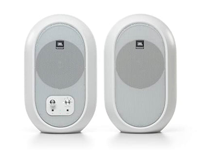 JBL Professional 1 Series 104-BT Compact Desktop Reference Monitors with Bluetooth, White, Sold as Pair, 4.5-inch Speaker - color: White