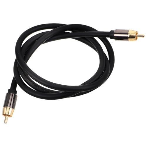Cabilock Audio Cable 1 Meter Coaxial Digital Audio and Video Cord Aluminum Alloy Shell Black-Gold for Home Theater Speaker and DVD Amplifier