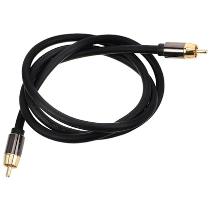 Cabilock Audio Cable 1 Meter Coaxial Digital Audio and Video Cord Aluminum Alloy Shell Black-Gold for Home Theater Speaker and DVD Amplifier