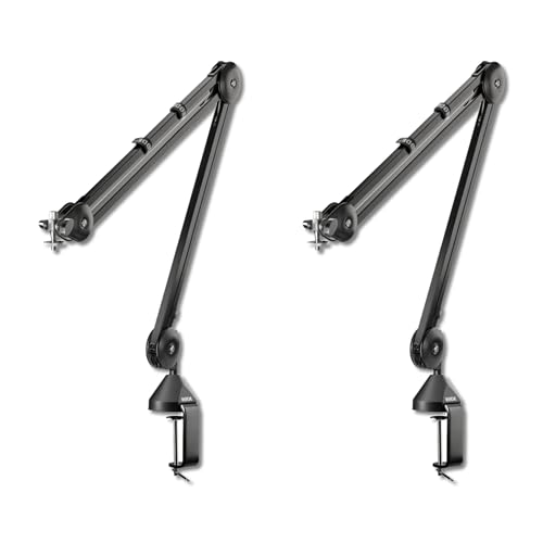 RODE PSA 1 Professional Desk-Mounted Studio Boom Arm Pair for Two-Person Podcasting and Streaming - Bundled with StreamEye Polishing Cloth