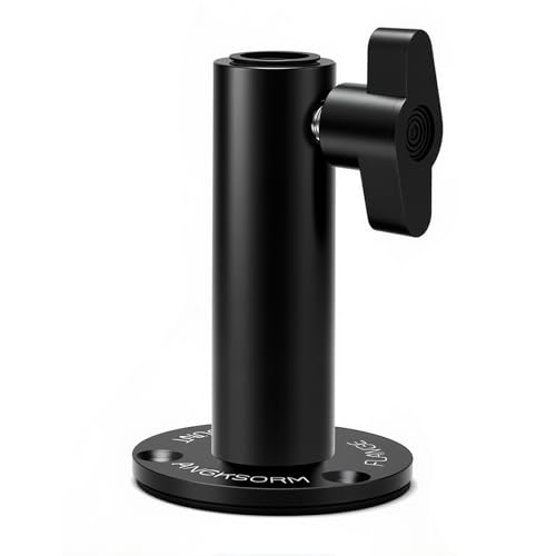 KBF-48 Microphone Flange Mount, 12mm Socket, 5/8-27 and 3/8-16 Threads | Compact mic mount base for compatible boom arms, goosenecks, desks, tables, podiums, walls, or ceilings - size: KBF-48 Flange Mount