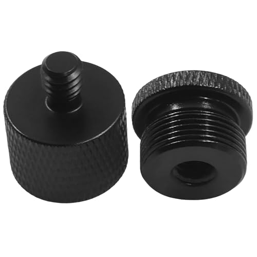 Black Microphone Stand Adapter, 5/8 to 1/4 and 1/4 to 5/8 Screw Adapter for Microphone Stand Mount, Camera Mount Tripod
