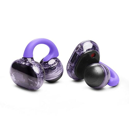 JBL Soundgear Clips Open Ear Headphones for Situational Awareness - Purple | Up to 32 Hours Total Playtime With Speed Charge, Sweat Resistant, Noise-Reducing Mics, App Control For Custom Audio - color: Purple