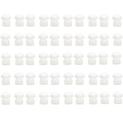 50Pcs Replacement Ear Tips Earbud Radio White Silicone Mushroom | Compatible with Motorola Baofeng Kenwood Midland Yaesu Cobra Icom HYT Acoustic Tube Earpiece 2 Way Raio - color: White