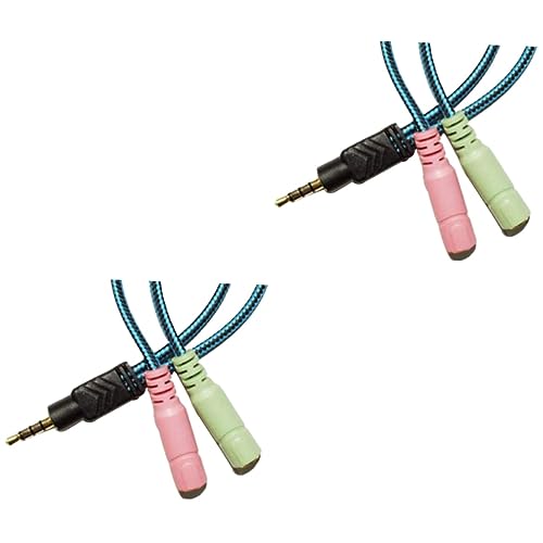 jojofuny 2pcs Male to Female Audio Splitter Adapter for Headset and Microphone Stereo Cable for Laptop and Mobile Devices Convenient Headphone Mic Splitter for Enhanced Audio