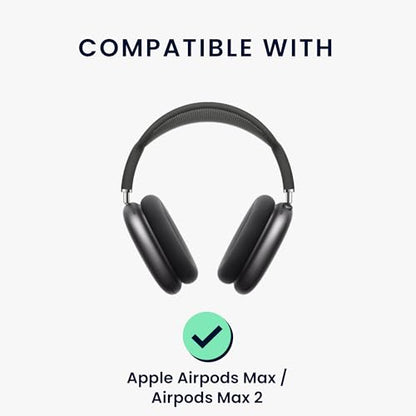 kwmobile Case for Apple AirPods Max/AirPods Max 2 Cover - Over Ear Headphone Storage Bag - Neoprene Headset Travel Pouch with Wrist Strap - Dark Grey - color: dark grey