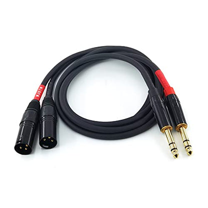 1/4 Inch TRS to XLR Male 6.35mm Balanced Signal Interconnect Microphone Cable Quarter inch to 3pin XLR Patch Cable 2Pack 3FT - size: 3FT