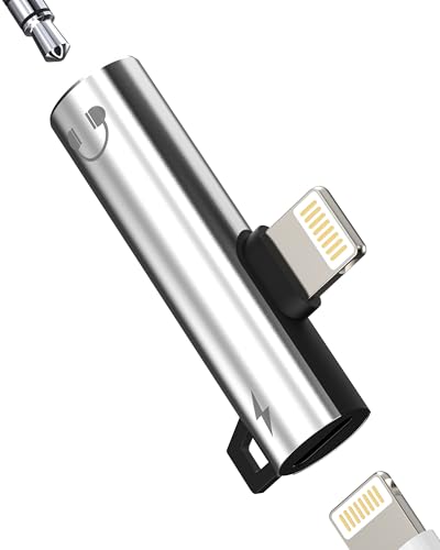 Lightning to 3.5mm Headphone Jack Adapter (2in1)for iPhone 14 13 Pro Max for Apple Aux Cable Charger Splitter Audio Connector Earphone Dual for iPad Double Converter Car Headset Adaptor Earbuds Dongle