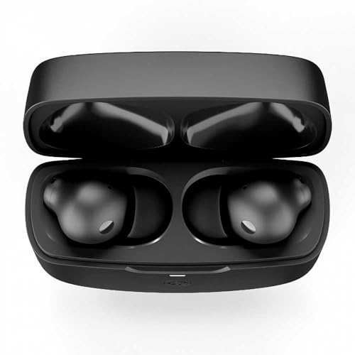 Urbanista Hybrid Active Noise Cancelling Wireless Earbuds, Deep Bass Splash Resistant Headphones, Bluetooth Multipoint Earphones, Transparency Mode, Wireless Charging Case, Atlanta, Midnight Black