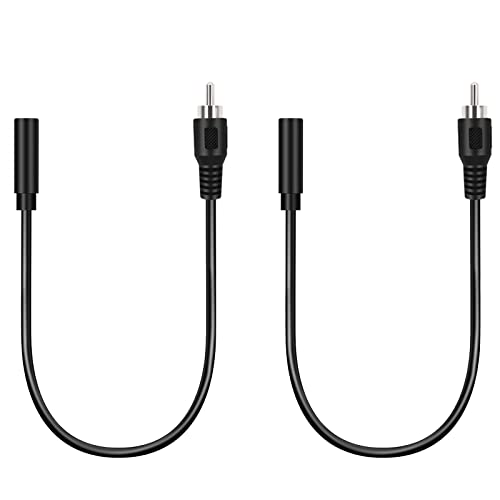 2 Pack 3.5mm 1/8" TS Mono Female to RCA Male Plug Jack Adapter Connector Converter Cable Cord for Speaker Subwoofer Audio Video Receiver