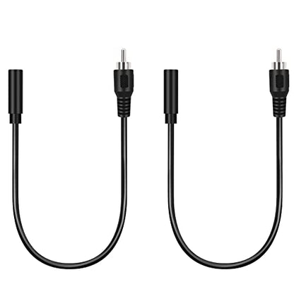 2 Pack 3.5mm 1/8" TS Mono Female to RCA Male Plug Jack Adapter Connector Converter Cable Cord for Speaker Subwoofer Audio Video Receiver