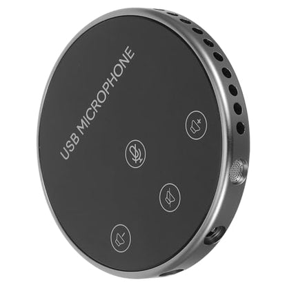VILLCASE 360° Omnidirectional USB Microphone for Conference Calls and Live Streaming, Versatile Desktop Mic for Laptop and Computer, Black Compact Audio Pickup Tool for Video Meetings