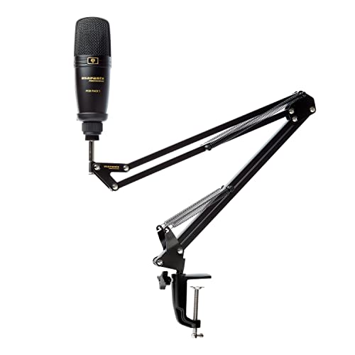 Marantz Professional Pod Pack 1 USB Microphone with Boom Arm | Includes Boom Arm, Plug and Play USB, PC and Mac Compatible, for Voice Chat, Content Creation, Gaming, Streaming and Podcasts - style: USB Mic w/ Boom Arm