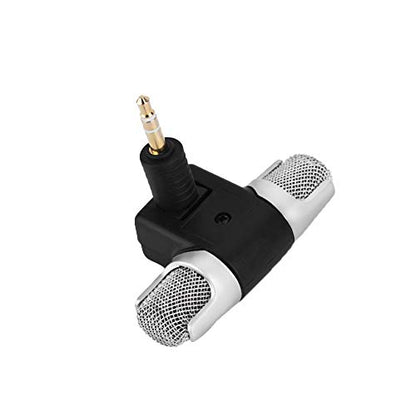 Hakeeta Mini Stereo Microphone for PC Laptop MD Camera, Directional Condenser Flexible Microphone Vlogging Microphone with 3.5mm Gold-Plating Plug